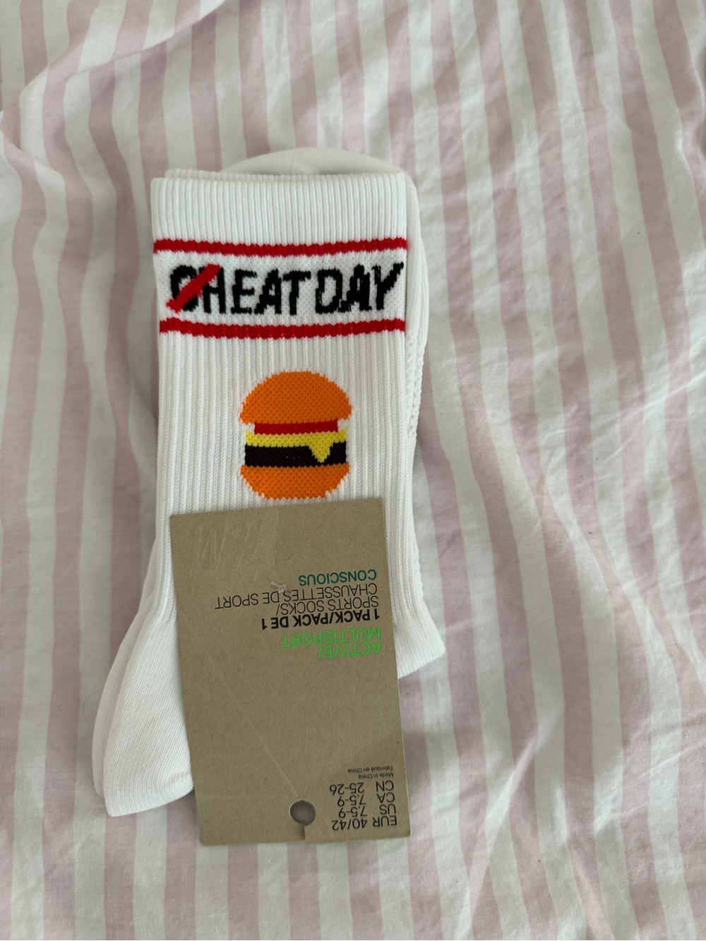 H&M Burger Cheat Day Socks